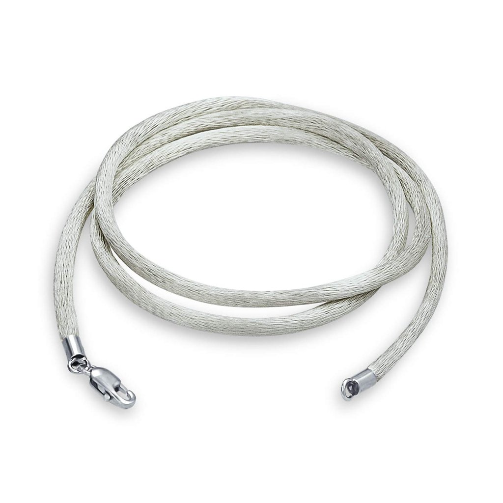 Sterling Silver Satin Cord Necklace Minimal Chic Layering Pendant Chain
